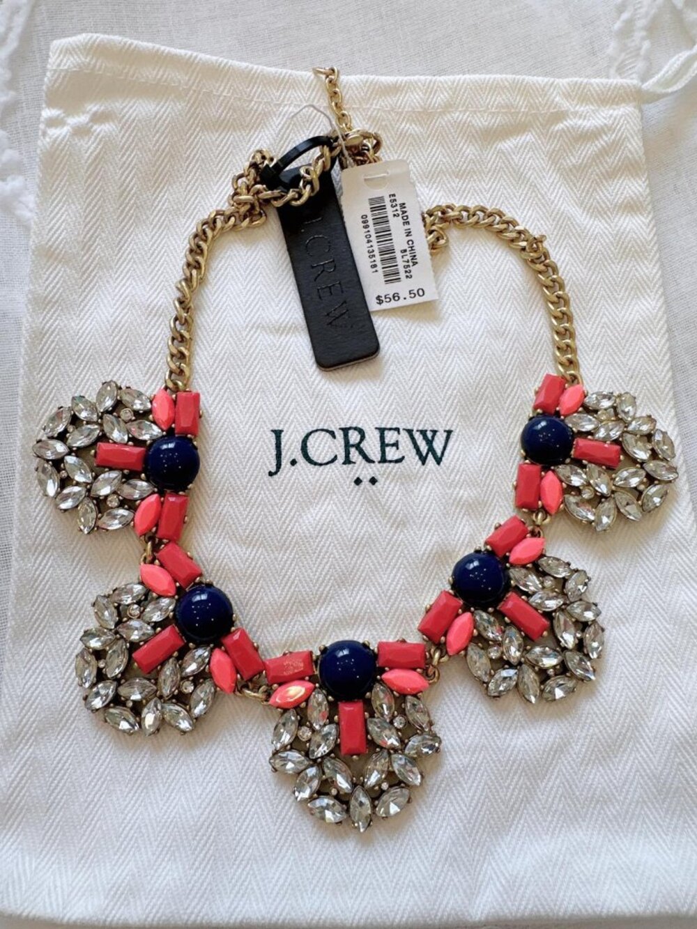 NWT J.Crew Crystal-lined Clusters Necklace